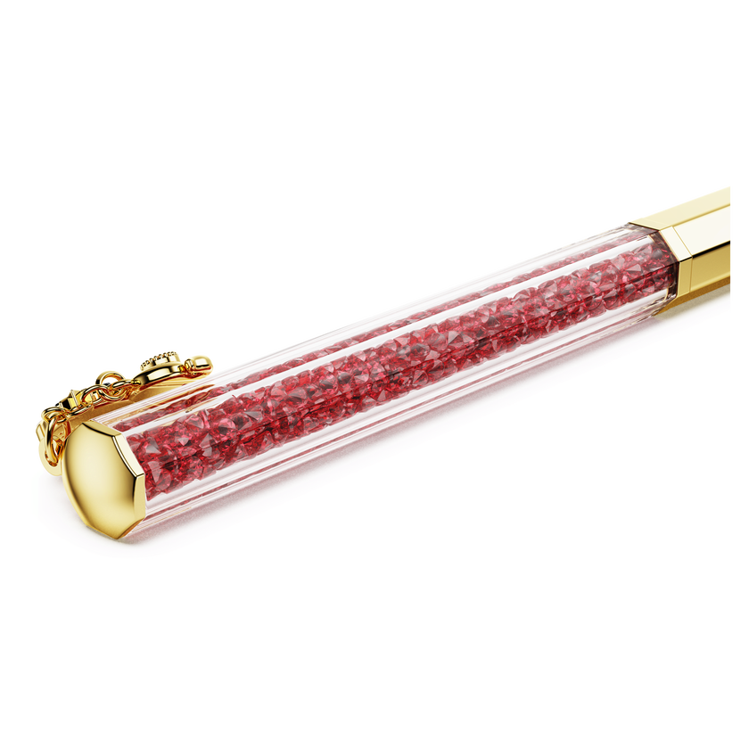 swarovski crystalline chinese new year ballpoint pen  octagon shape  year of the snake  red  gold tone plated