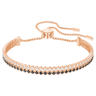 Subtle Double Bracelet, Black, Rose Gold Plated