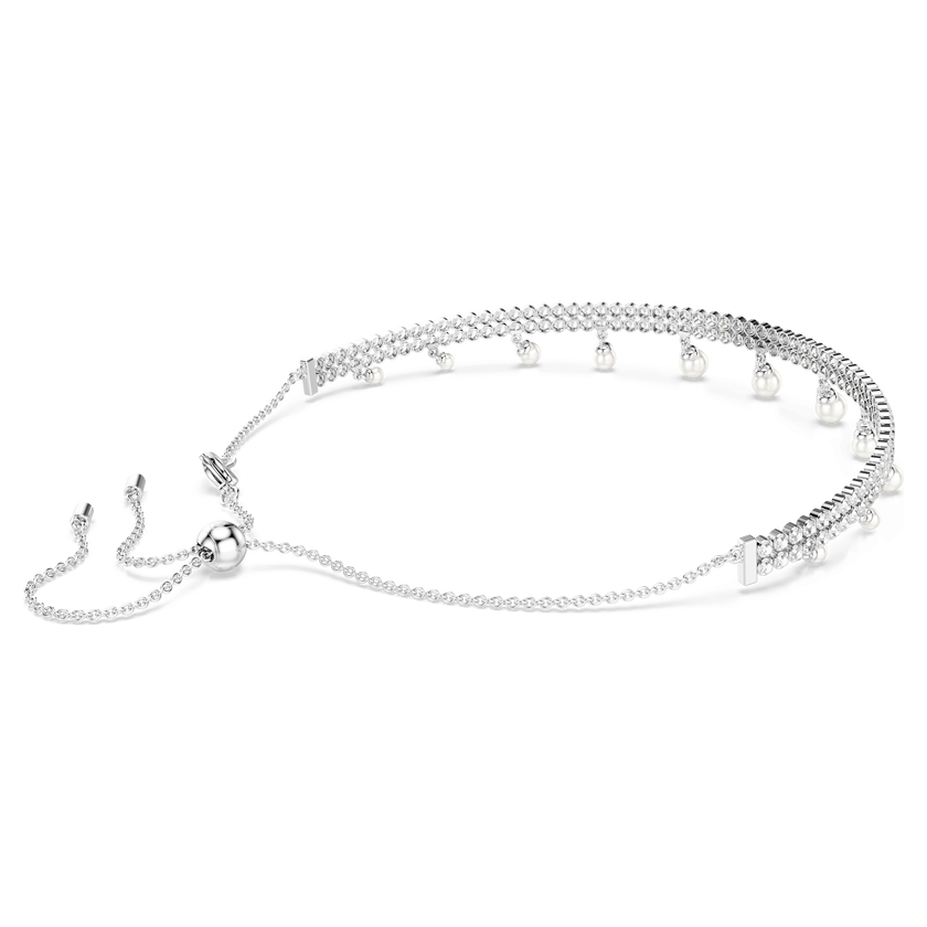 ariana grande x swarovski choker  crystal pearl  round cut  white  rhodium plated