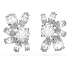 swarovski gema stud earrings flower white rhodium plated