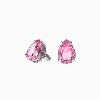 Gema stud earrings, Pink, Rhodium plated