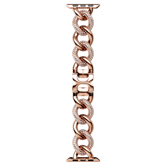swarovski sparkling chain strap  for apple watch  40 mm   41mm  rose gold tone  rose gold tone finish