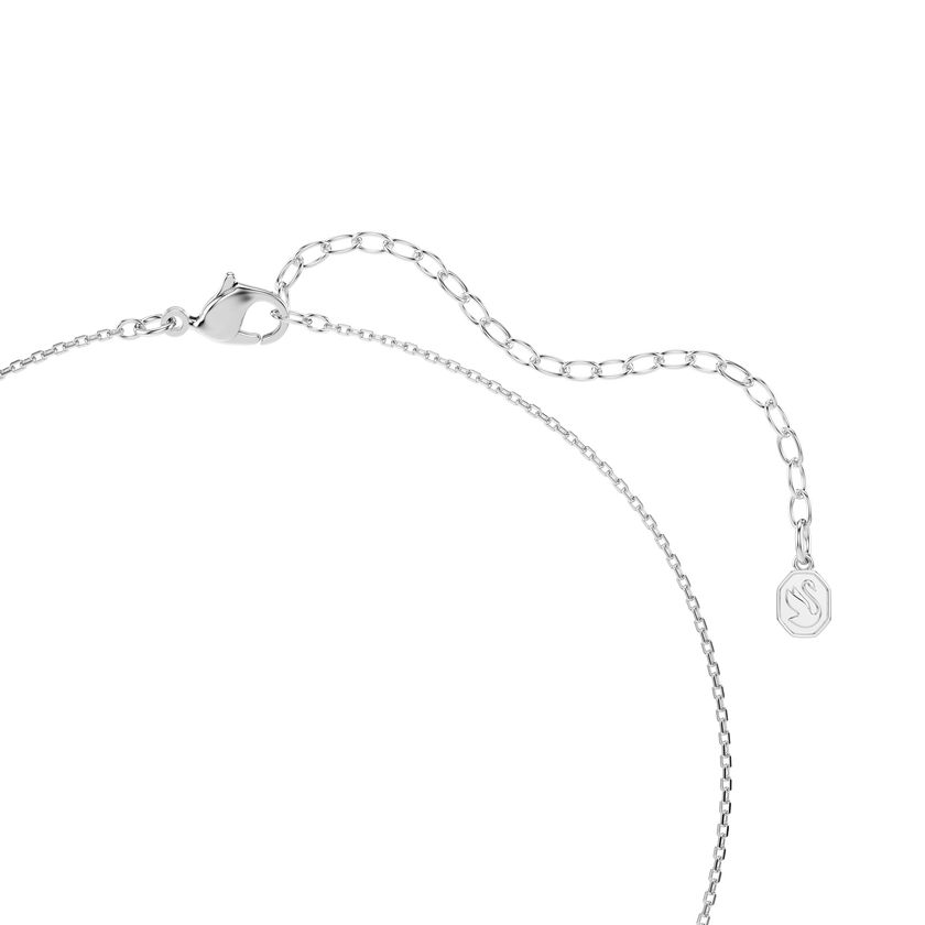 swarovski symbolica pendant  crystal pearl  round cut  pav   horse shoe  white  rhodium plated