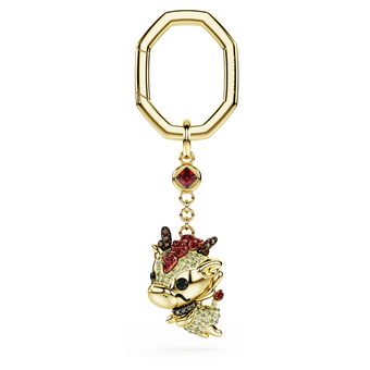 swarovski chinese zodiac key ring dragon yellow gold tone plated