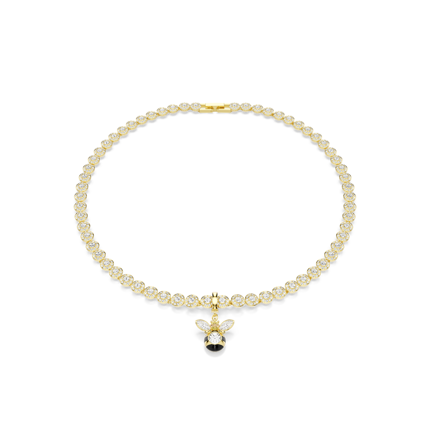 swarovski idyllia charm  mixed cuts  bee  multicolored  gold tone plated