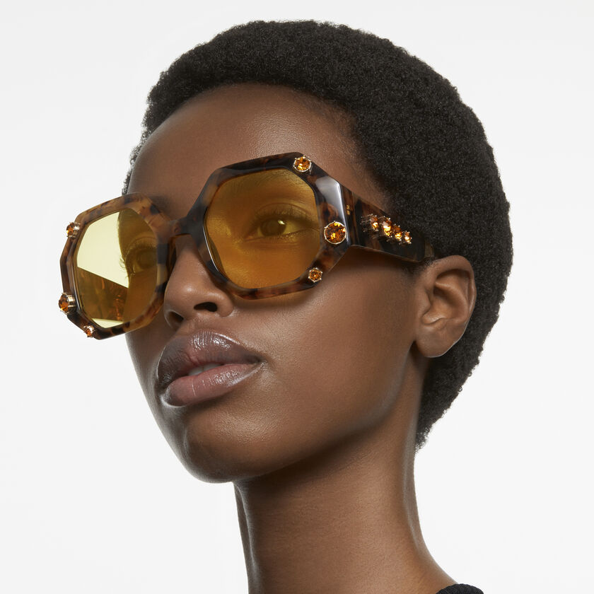 Constella Sunglasses, Oversized, Octagon, Brown