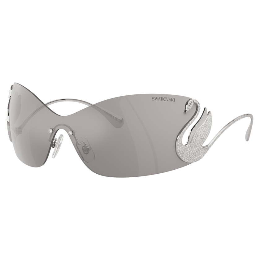 swarovski sunglasses  mask  swan  sk7020  silver tone