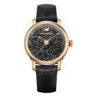 Crystalline Hours Watch, Black, Rose Gold Tone