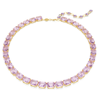 swarovski millenia tennis necklace octagon cut purple gold tone plated
