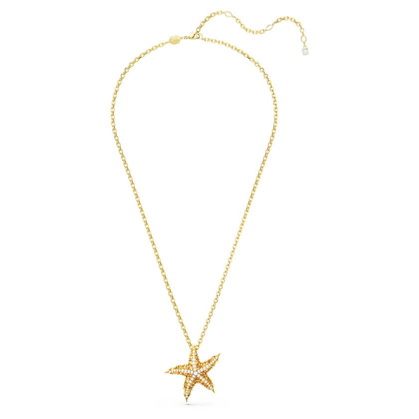 swarovski idyllia pendant  crystal pearls  starfish  gold tone  gold tone plated