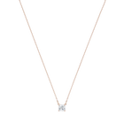 Attract Necklace, White, Rose-gold tone plated