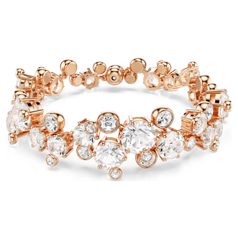 swarovski constella bracelet  round cut  white  18k rose gold finish