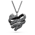 Volta pendant, Heart, Black, Ruthenium plated