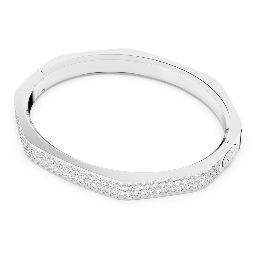 swarovski dextera bangle  octagon shape  white  rhodium plated