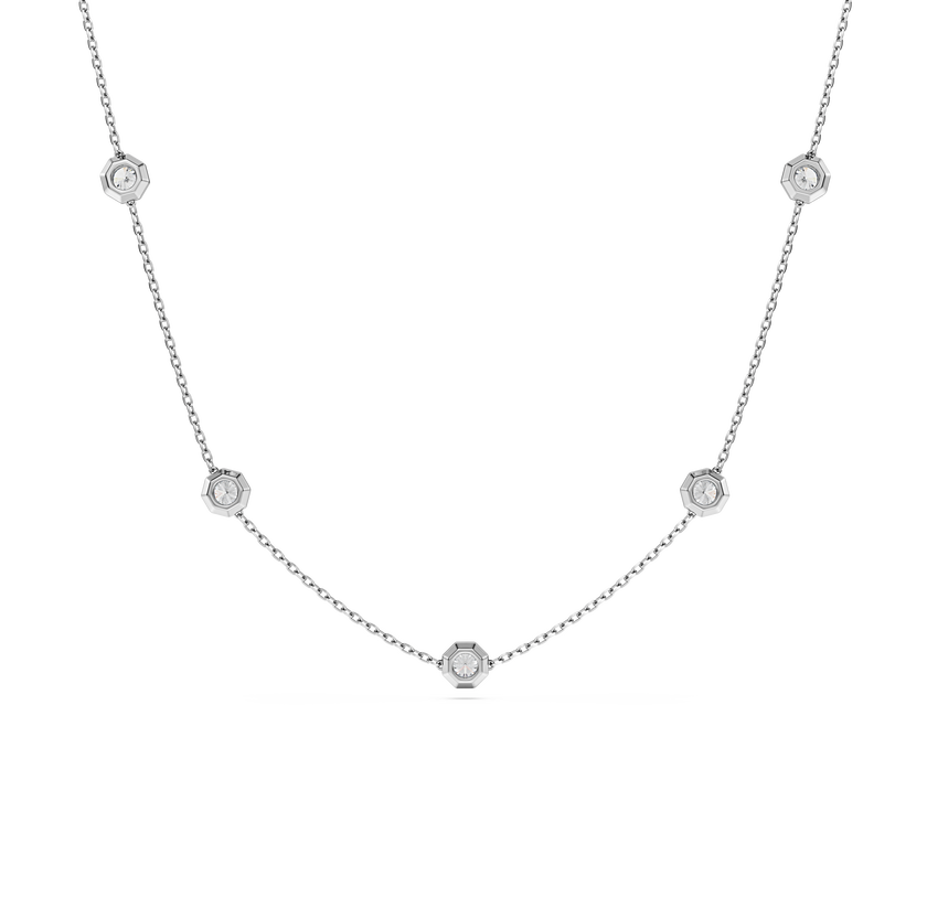 swarovski octagon necklace  lab grown diamonds 0 7 ct tw  round shape  sterling silver
