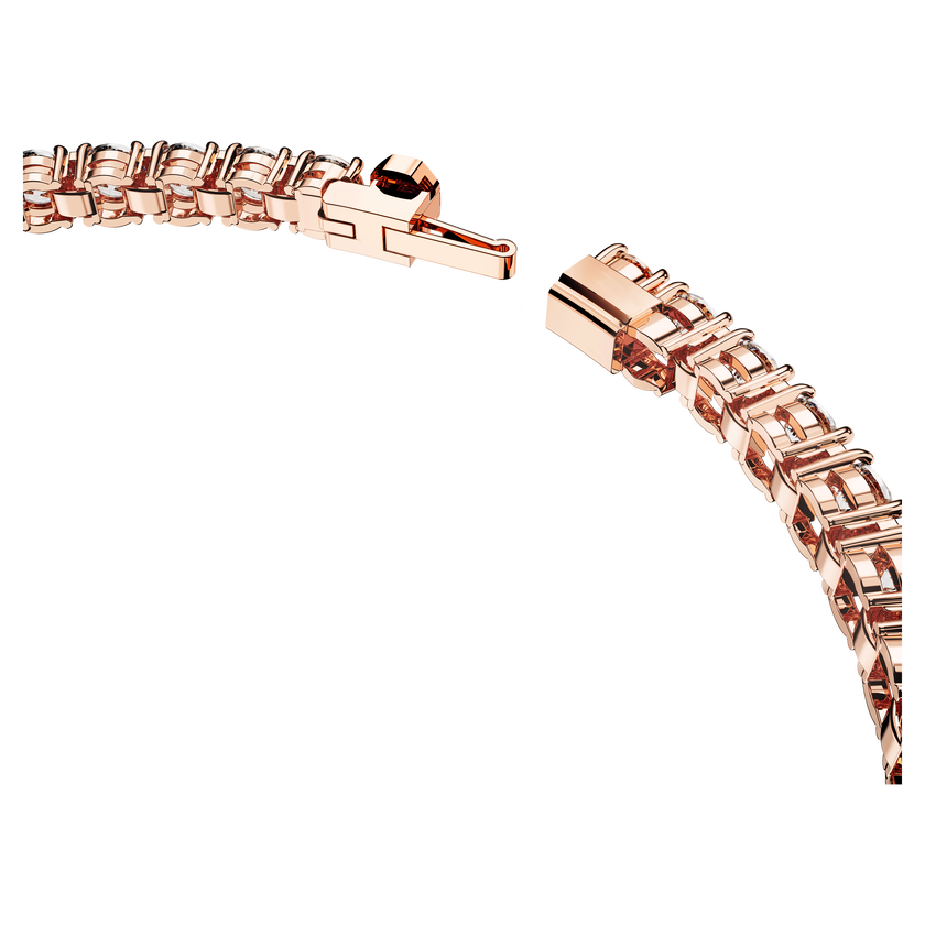 swarovski matrix tennis bracelet  round cut  white  18k rose gold finish