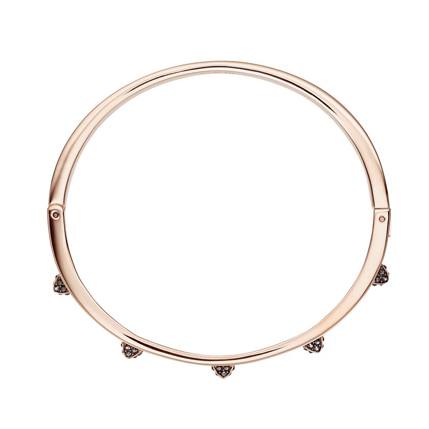 The Tactic Bangle, Black, Rose-gold tone plated