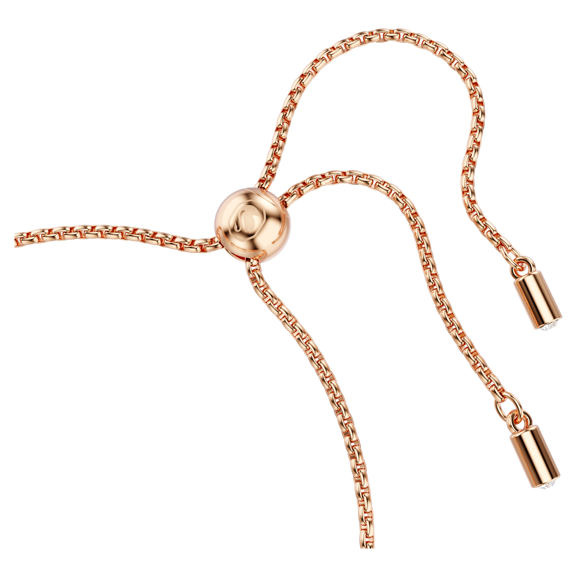 swarovski imber tennis bracelet  mixed round cuts  pink  rose gold tone plated