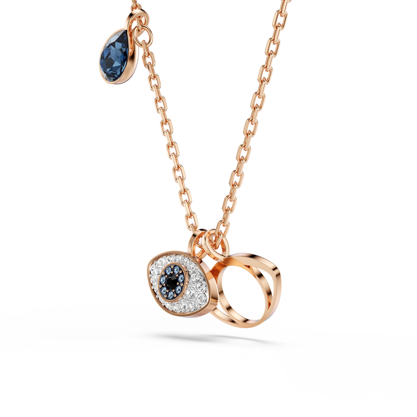 swarovski symbolica pendant  eye  multicolored  rose gold tone plated