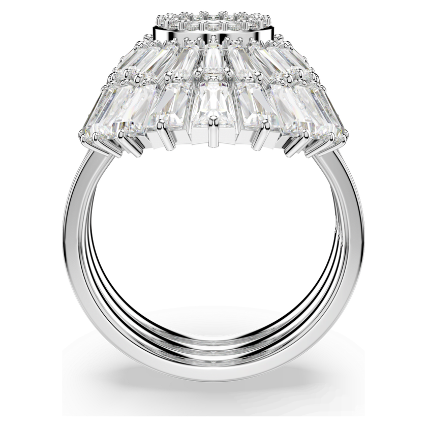 swarovski idyllia ring  set  3   mixed cuts  shell  white  rhodium plated