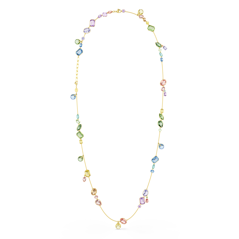 swarovski gema strandage  mixed cuts  multicolored  gold tone plated