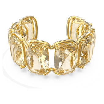 swarovski harmonia cuff oversized floating crystals yellow gold tone plated