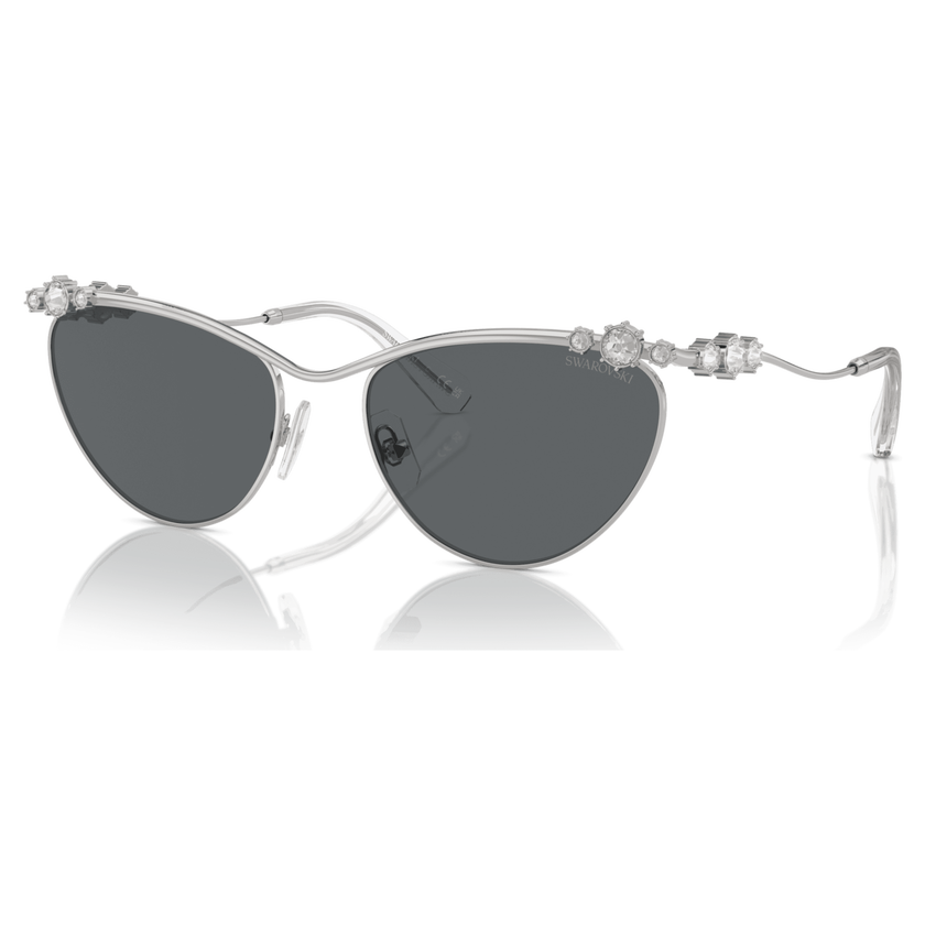 swarovski sunglasses  oval shape  sk7017  silver tone