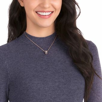 swarovski bella v pendant  round cut  gray  rose gold tone plated