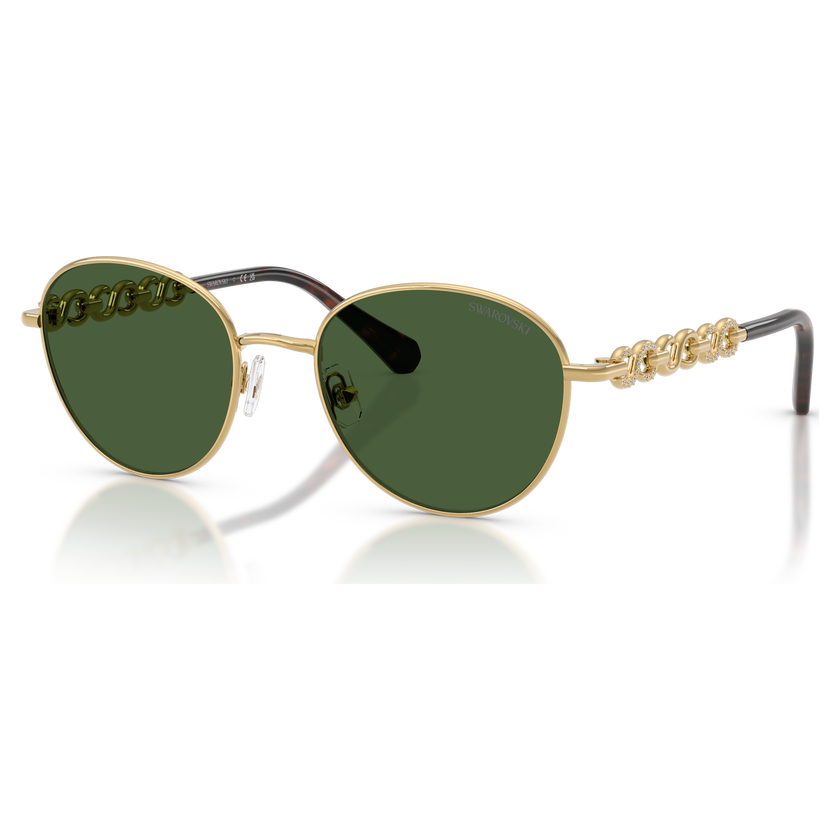 swarovski sunglasses  round shape  sk7049  gold tone