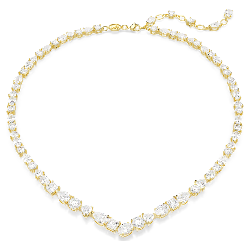 swarovski mesmera necklace  mixed cuts  white  18k gold finish