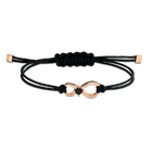 Swarovski Infinity Bracelet, Black, Rose-gold tone plated