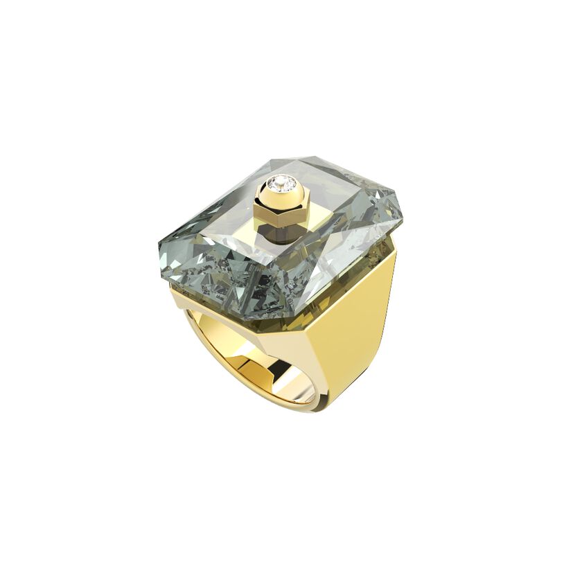 Numina ring, Gray, Gold-tone plated