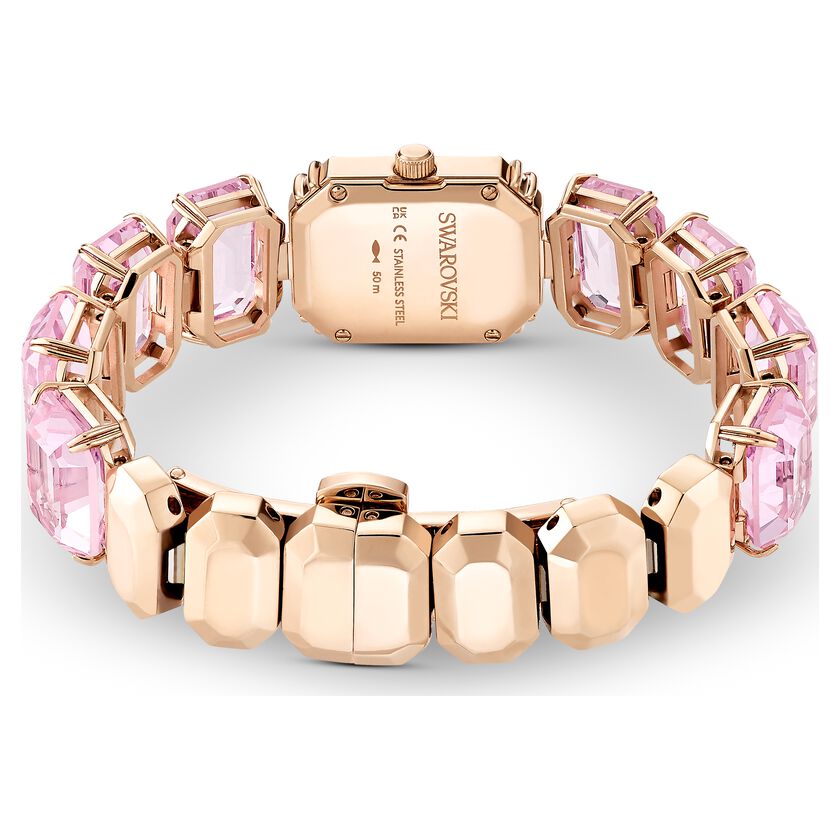 Millenia Watch, Octagon cut bracelet, Pink, Rose gold-tone finish