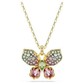 swarovski idyllia pendant mixed cuts pav butterfly multicolored mixed metal finish