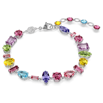 swarovski gema bracelet mixed cuts multicolored rhodium plated