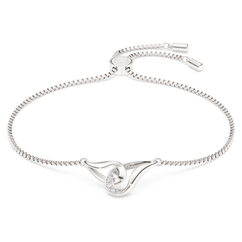 swarovski classica bracelet  round cut  interlocking  white  sterling silver