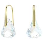 swarovski lunar drop earrings  oval cut  white  18k gold finish