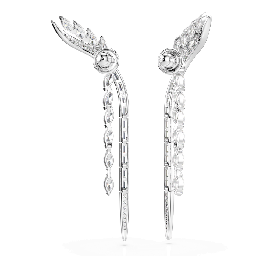 swarovski mesmera earrings  mixed cuts  white  rhodium plated