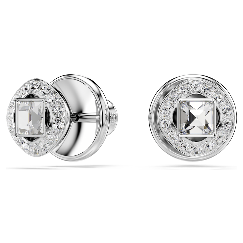 swarovski una angelic set  round cut  white  rhodium plated