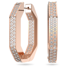 swarovski dextera hoop earrings octagon pav crystals white rose gold tone plated