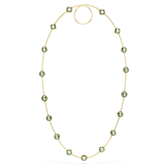 swarovski chroma strandage octagon cut green gold tone plated
