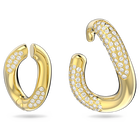 Dextera ear cuff, White, Gold-tone plated