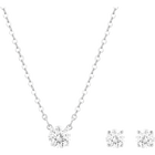swarovski attract square set white rhodium plating