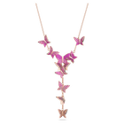 Lilia Y necklace, Butterfly, Pink, Rose gold-tone plated
