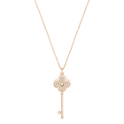 Hall Key Pendant, Multi-colored, Rose gold tone plated