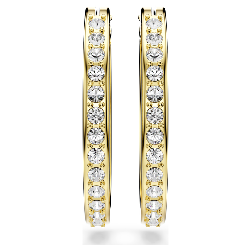 swarovski sommerset hoop earrings  small  white  gold tone plated