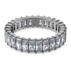 swarovski matrix ring  baguette cut  gray  ruthenium plated