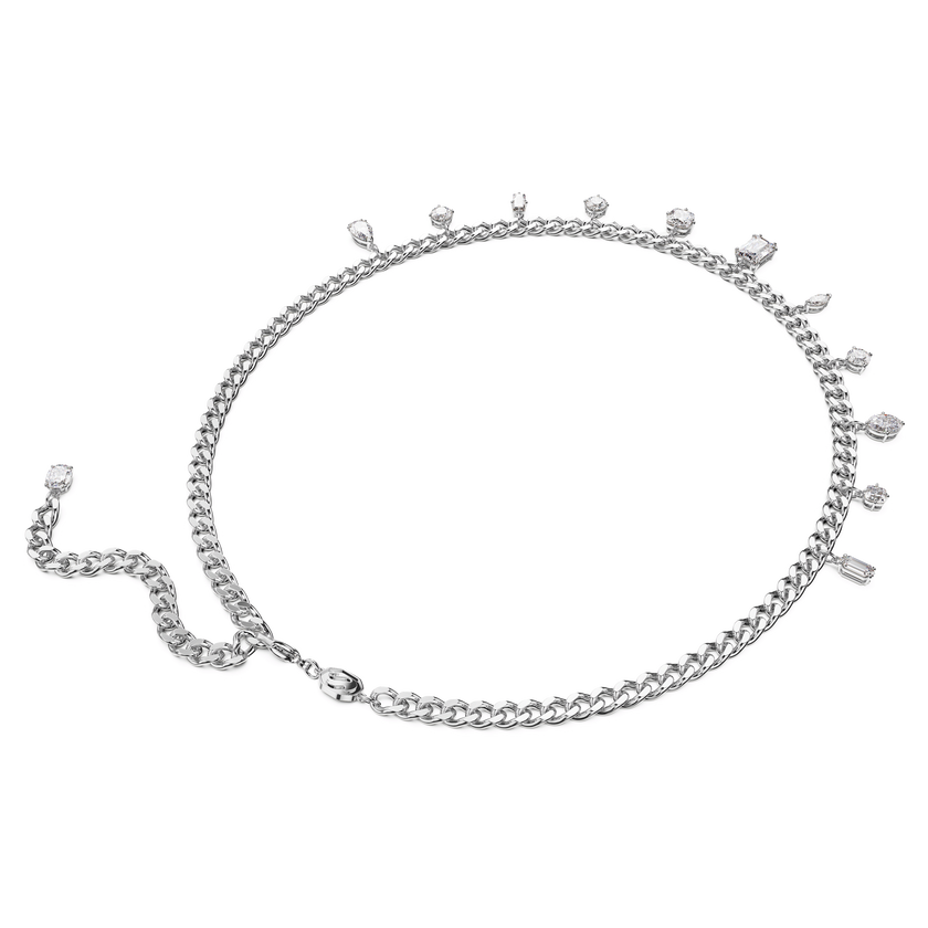 swarovski imber necklace  mixed cuts  white  rhodium plated
