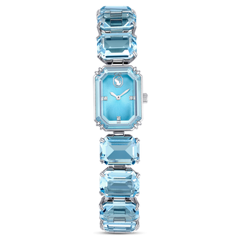 swarovski millenia watch octagon cut bracelet blue stainless steel