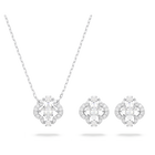 swarovski sparkling dance set mixed cuts clover white rhodium plated